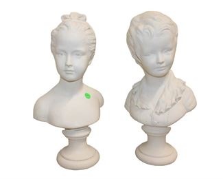 
Lot 834
Pair of figural composition busts, has age crack
