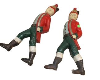 
Lot 836
Pair of Vintage cast iron Colonial style fire andirons
