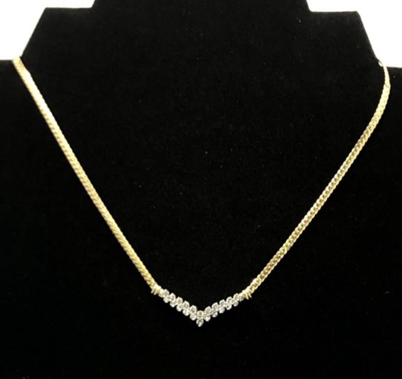 14k diamond neckless