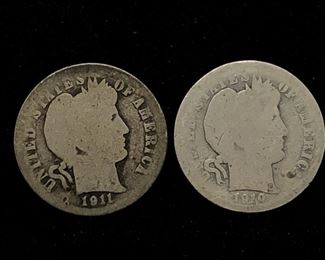 Antique Barber Dimes