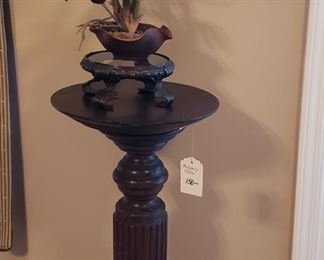 Mahogany pedestal, floral
