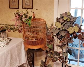 plant stands, bird cage, floral, framed prints