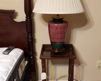 night table, lamp