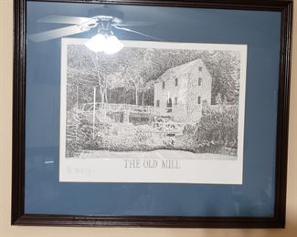 "The Old Mill" framed