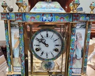 cloisonne enamel clock