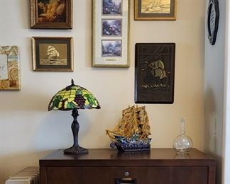 2 Drawer Wood Lateral File Cabinet , art , portable heater.