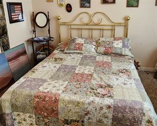 Brass Head board with Queen Box & Mat. pictures