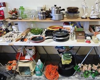 Vintage Revere ware, glass canisters 