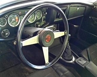 Inside the 1973 MGB.