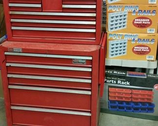 Craftsman large rolling tool chest with top box.