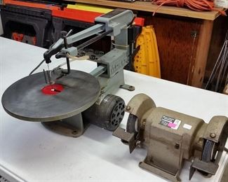 Delta 16 in.  2-speed scroll saw and small bench grinder