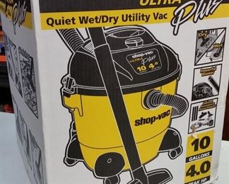 Shop-vac ultra plus 10 gallon 4 hp vacuum is still new in box