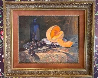 Cantaloupe still life. This is so beautiful in person!