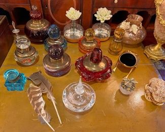Antique inkwell collection