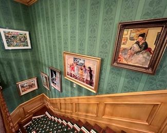 There is art everywhere in the house. Over 200 pieces of original art.