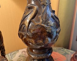 Oriental bronze lamp