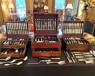 (3) sets of sterling flatware plus partial sets