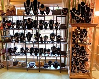 An entire room of fine and fine costume jewelry!