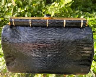 Large Judith Leiber snakeskin handbag