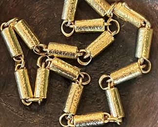 Elizabeth Gage vintage Gold Tube necklace