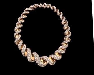 18k spiral diamond necklace and earrings - sold separetely