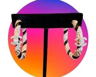 Chanel Logo black and white “diamond” earrings