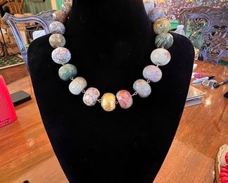 Faceted stone necklace