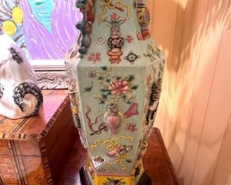 Chinese lamp with custom shade