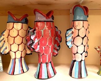 These vintage signed fish vases are awesome!
