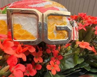 Dolce & Gabban multi-colored snakeskin belt