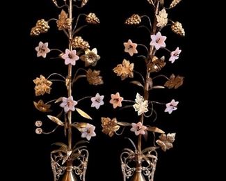 Pair of tall French altar pieces