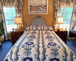 Custom full size bed - custom bedding - draperies and hardware