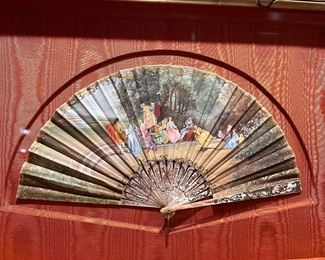 (2) Antique French fans with Mother of Pearl