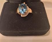 w14k gold natural blue mystic topaz ring171 t