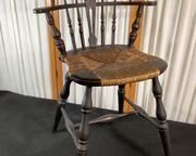 wantique american windsor chair with rush seat851 t