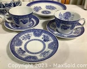 wcollection of blue and white china including spode331 t