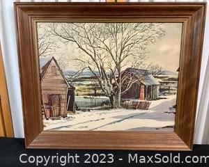 wframed print snow country scene941 t