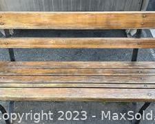 wheavy duty wood and metal outdoor bench1201 t