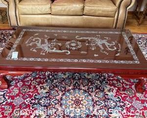 wlarge coffee table asian inlay theme481 t