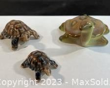 wporcelain and pottery turtle collection with 2 wade england1161 t