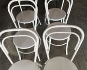 wsix white metal table chairs1261 t