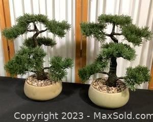 wtwo faux bonsai trees1101 t