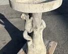 wtwo squirrel three piece concrete birdbath ornately detailed1241 t