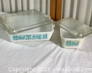 wvintage pyrex ovenware covered casserole set571 t