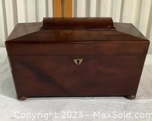 wvintage wood lidded tea box221 t