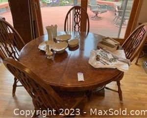 wwood kitchen table 6 chairs 2 leafs361 t