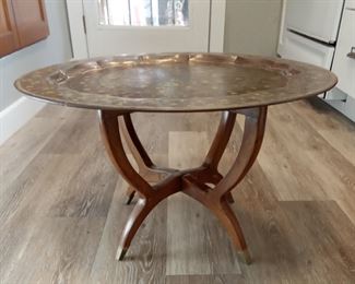 Antique Serving Tray & Table