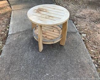 Light Wood Round Side Table