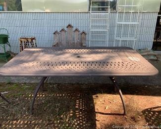 Ornamental Outdoor Patio Table with Hole for Umbrella