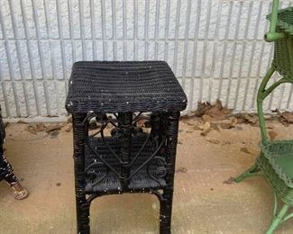 Small Black Wicker Table